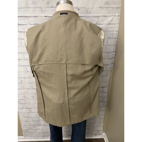 Oak Creek Dillards 3 Button Beige Linen Blend Jacket Blazer‎ Sport Coat  Sz 44L - Picture 9 of 12